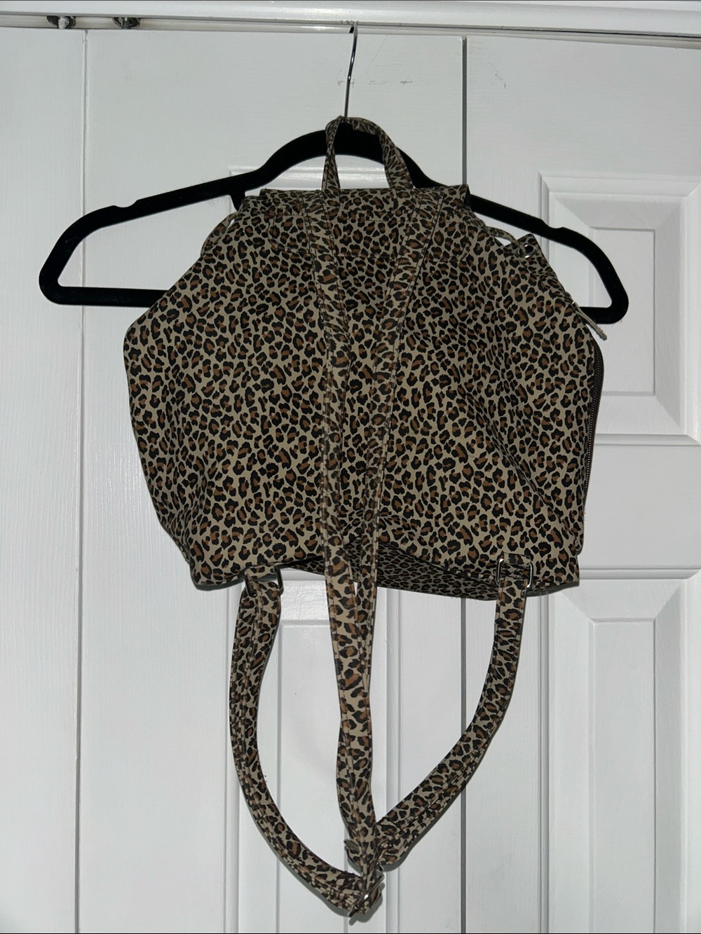 Leopard Print Drawstring Backpack - Brown - Picture 2 of 3